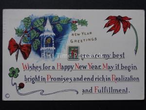 New Year Greetings HERE ARE MY BEST WISHES FOR A HAPPY NEW YEAR c1911