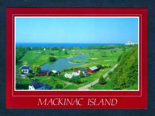 MI Aerial View MACKINAC ISLAND Golf Course MICHIGAN PC