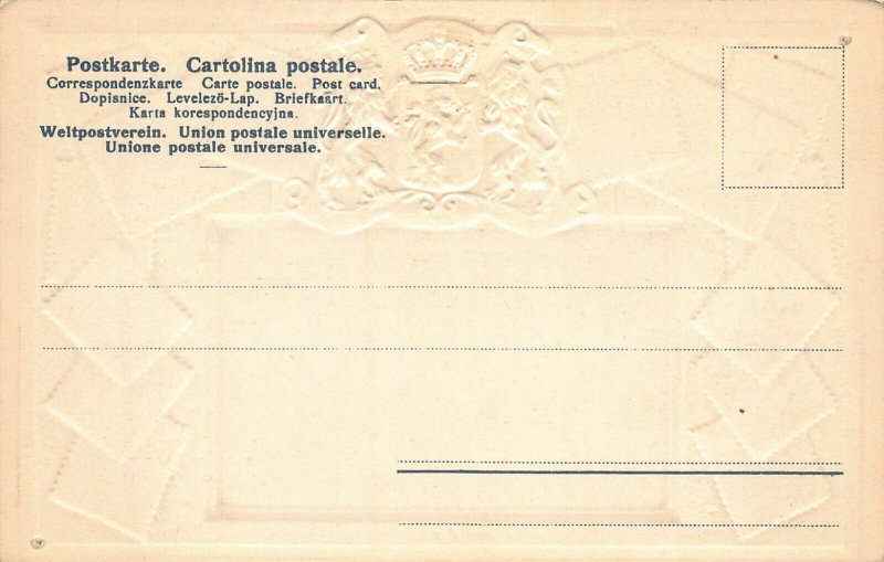 Germany Stamps on Early Embossed Postcard, Unused, Published by Ottmar Zieher