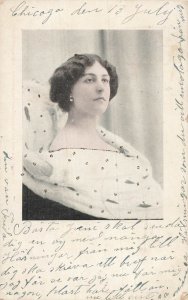 1906 Swedish Postcard Elegant Woman Mailed to Roaring Brook Harbor Springs MI