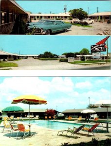 2~Postcards Manchester, TN Tennessee CUMBERLAND MOTEL & POOL  Coffee Co Roadside