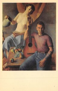 Nude Woman and Man with Guitar Sailor's holiday Robert Brackman, America...