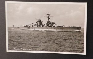 Mint Germany Real Picture Postcard RPPC Deutschland Battleship Kriegsmarine Navy