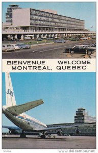 Classic Cars, Passenger Airplane, New Airport Terminal Building, Montreal Air...