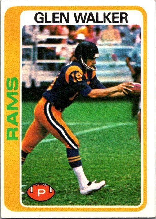 1978 Topps Football Card Glen Walker Los Angeles Rams sk7377