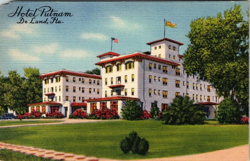 De Land Florida Hotel Putnam Vintage Advertising Postcard  