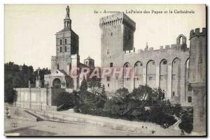 Old Postcard Avignon The Popes' Palace and the Cathedral