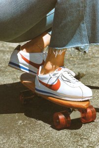 Vintage Girls Nike Trainers Shoes on Roller Skates Plain Back Postcard