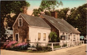 The Oldest House in Provincetown MA Hand Colored Vintage Postcard P71