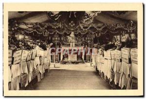 Old Postcard Douaumont Ossuary and Provisional Interior of the chapel Army