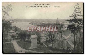 Old Postcard Crue of the Seine Villeneuve Saint Georges S and O Panorama