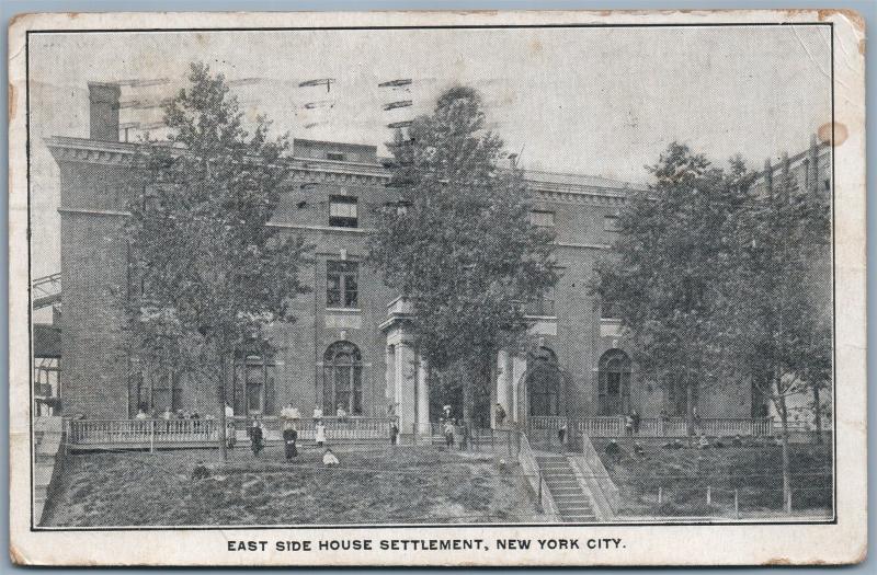 NEW YORK CITY NY EAST SIDE HOUSE SETTLEMENT 1915 ANTIQUE POSTCARD