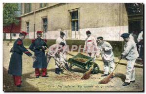 Old Postcard Fancy Army Infantry The district chore