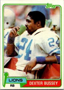 1981 Topps Football Card Dexter Bussey Detroit Lions sk10330