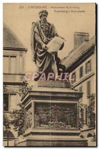 VINTAGE POSTCARD Strasbourg Gutenberg Monument
