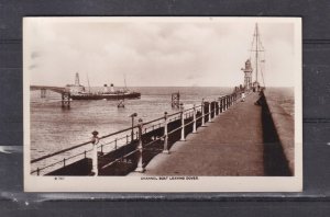 GREAT BRITAIN, CHANNEL BOAT LEAVING DOVER, c1930 real photo ppc., unused.