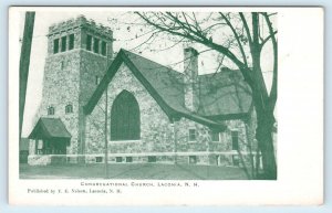 LACONIA, NH New Hampshire ~ CONGREGATIONAL CHURCH c1900s Belknap County Postcard