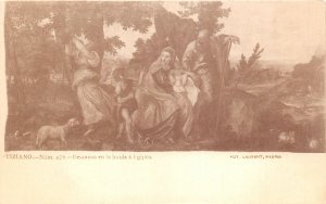 Lot 53 spain madrid painting postcard tiziano rest on the flight to egypt