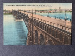 Eads Bridge St. Louis MO Linen Postcard H2078081133