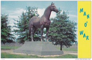 LEXINGTON, Kentucky; Man O'War Statue, Faraway Farm, Thoroughbred Horse, 40-60s