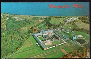 Michigan MARQUETTE Branch Prison Aerial View - built in 1888 - Chrome