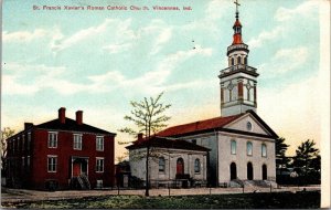 Postcard St. Francis Xavier's Roman Catholic Church in Vincennes, Indiana~138119