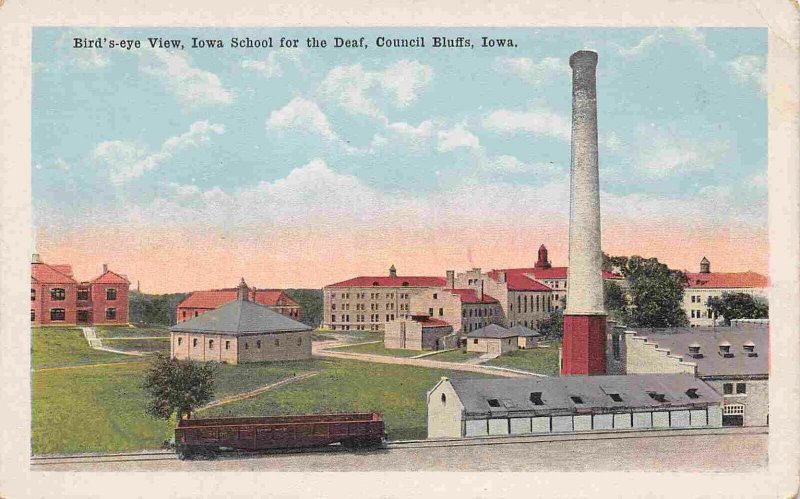 Iowa School for the Deaf Council Bluffs IA 1920s postcard