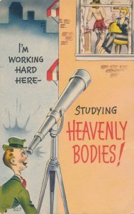 Working Hard Here Studying Heavenly Bodies - Comic - Humor - Linen