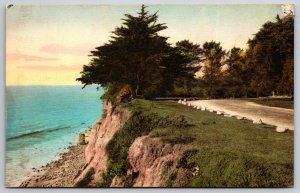 Montecito Channel Drive Santa Barbara CA UNP Hand Colored Albertype Postcard K5