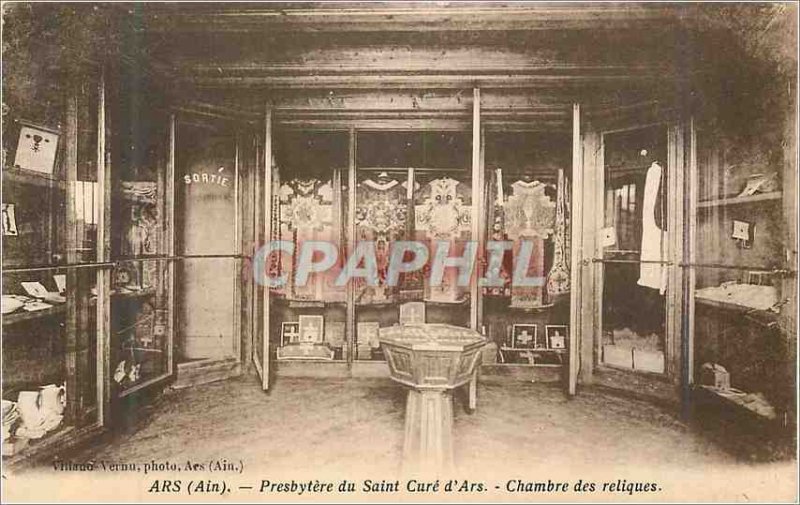 Old Postcard Ars (ain) presbytery of cure of ars room holy relics