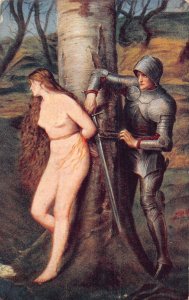 A907 Tate Gallery A Knight Errant Sir John Everett Millais postcard