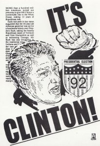 Clinton Is Declared US President Limited Edition of 500 Postcard