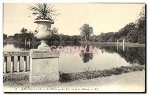 Old Postcard Rambouilet Park Lake Seen From The Lawn