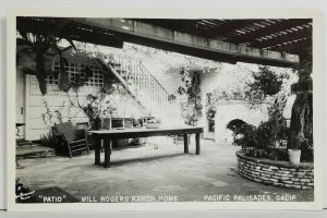 Pacific Palisades California WILL ROGERS RANCH HOME - PATIO Rppc Postcard O3