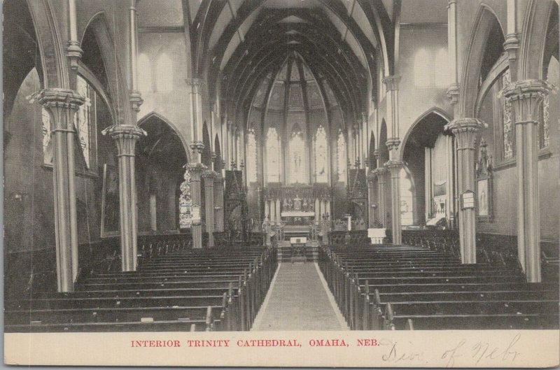 Postcard Interior Trinity Cathedral Omaha  Nebraska NE