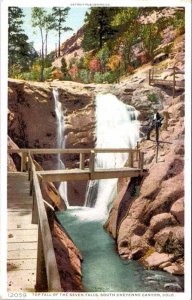 Postcard WATER SCENE South Cheyene Canyon Colorado CO AL4429