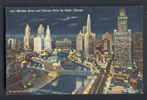 Chicago,Illinois/IL Postcard, Wacker Drive & Chicago River