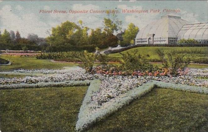 Illinois Chicago Floral Scene Opposite Conservatory Washington Park