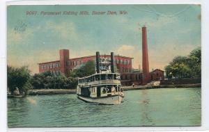 Paramount Knitting Mills Steamer Beaver Dam Wisconsin 1914 postcard