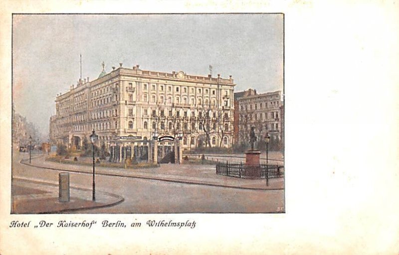 Hotel Der Kaiserhof Berlin Germany Writing on back 