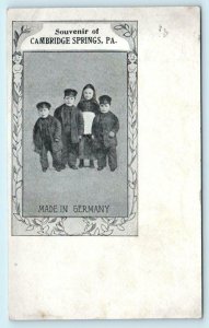 CAMBRIDGE SPRINGS, Pennsylvania PA ~ Made in Germany Children c1900s Postcard
