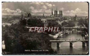 Old Postcard Paris Panorama On the Cite