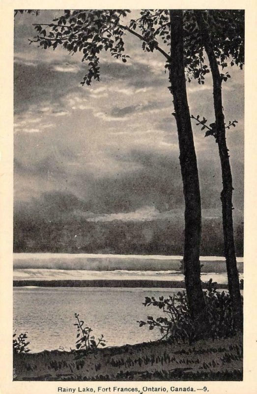 FORT FRANCES, Ontario Canada   RAINY LAKE  Sunset & Canoe  *Three* B&W Postcards