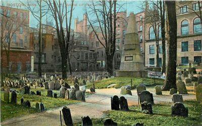MA-BOSTON-GRAVE OF FRANKLIN-TOWN VIEW-CIRCA 1912-T80857