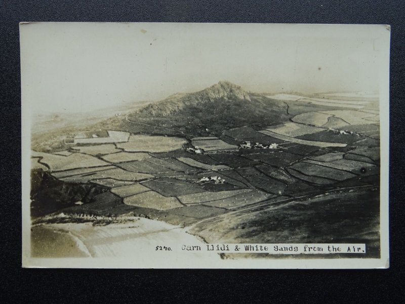 Wales Cymru Pembrokeshire Aerial View CARN LLIDI & WHITE SANDS - Old RP Postcard