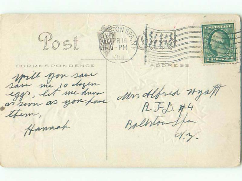 Divided-Back CHRISTMAS - SANTA FACE ON LETTER SHAPED POSTCARD o2996