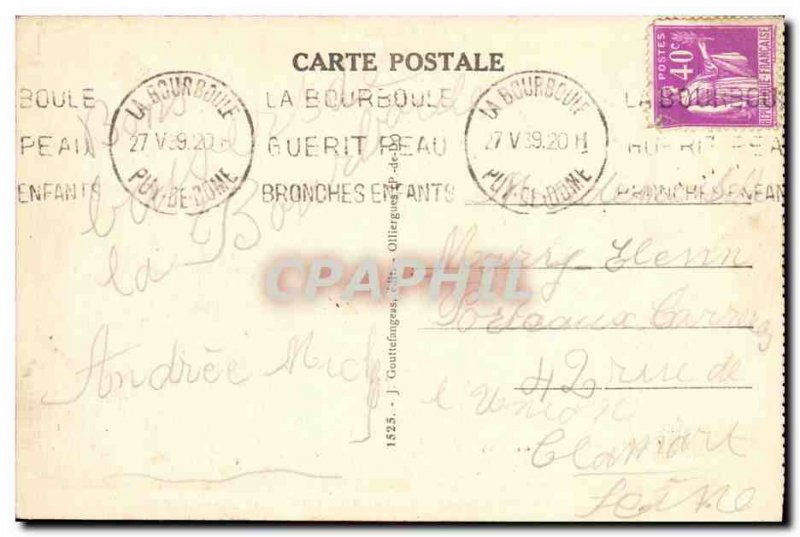 Old Postcard La Bourboule Le Jet D Water