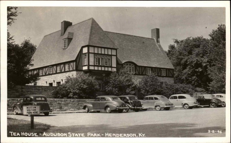 Henderson Kentucky KY Audubon State Park Tea House Cline Real Photo Postcard