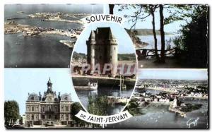 Old Postcard Saint Servan Aerial view of Saint-Servan and Saint Mato Banks of...