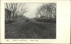 Noank CT Main St. Trolley c1905 Postcard 